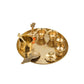 Engraved Brass Puja Thali Set | 8 Pcs Traditional Pooja Plate with Floral Design, Kalash, Diya, Bell, Spoon & Bowls
