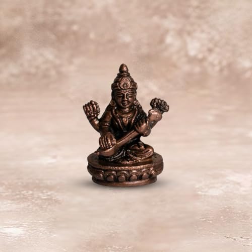 Saraswati Idol 190gm, Pure Copper