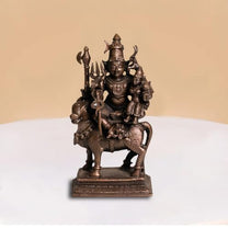 Shiva Parvati on Nandi Idol in Pure Copper, 460gm