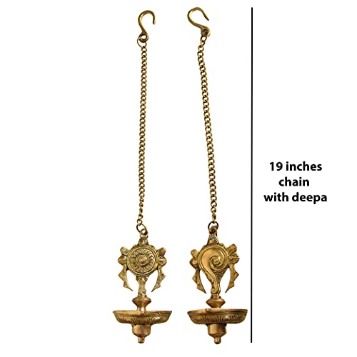 Pure Brass shanku Chakra Table Diya