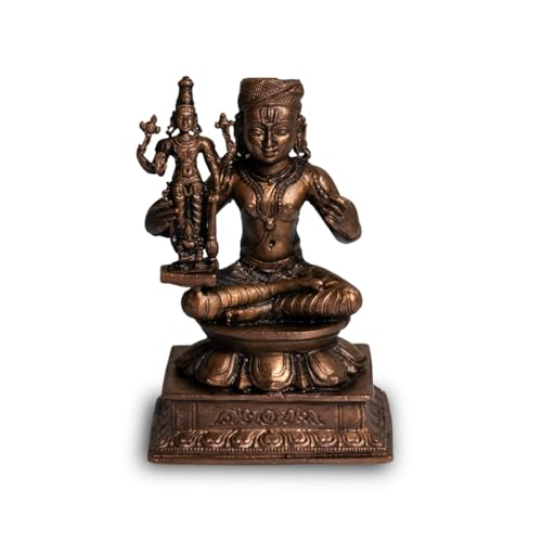 Ramanujacharya with Vishnu Idol in Pure Copper, 530gm