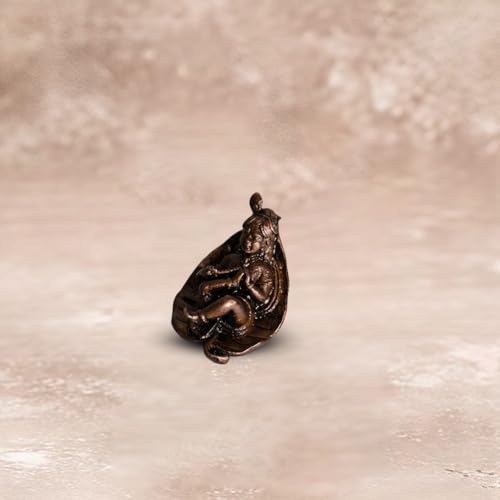 Leaf Krishna Idol 50gm, Pure Copper
