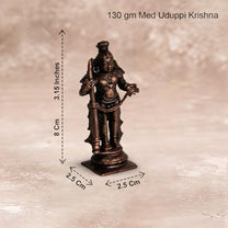 Udupi Krishna Idol 130gm, Pure Copper, Medium Size