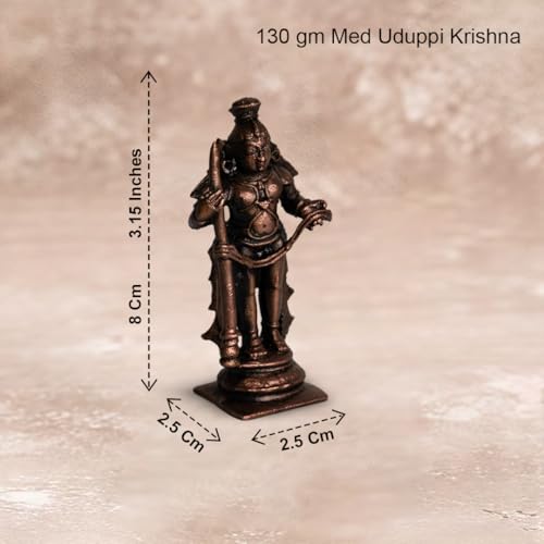 Udupi Krishna Idol 130gm, Pure Copper, Medium Size