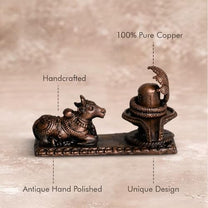Nandhi Shivalinga Idol 200gm, Pure Copper