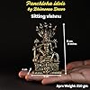210 gm Sitting Vishnu Panchloha Idol | 8 CM Height | Handmade Traditional Lord Vishnu Religious Statue