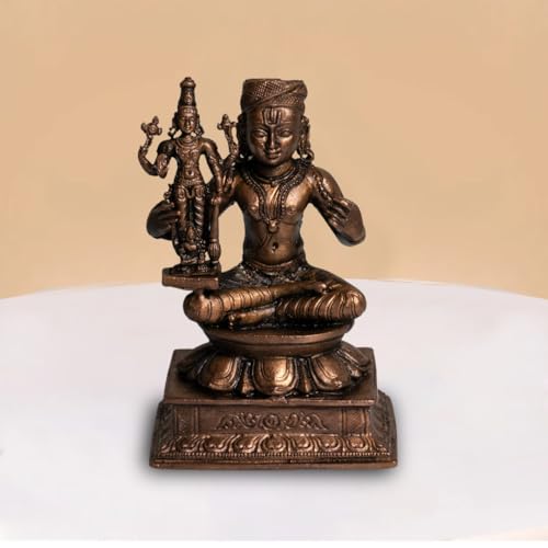 Ramanujacharya with Vishnu Idol in Pure Copper, 530gm