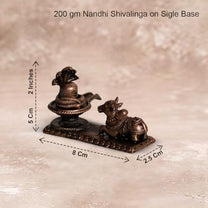 Nandhi Shivalinga Idol 200gm, Pure Copper