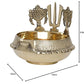 Brass Shanku Chakra Namah Kuber Deep, 4 Inches, 330 gm