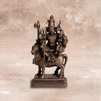 Shiva Parvati on Nandi Idol in Pure Copper, 460gm