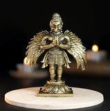 Standing Garuda Panchloha Idol | Size 8 × 3.5 × 3 cm | Approx 170 gm | Handcrafted Traditional Hindu Religious Statue