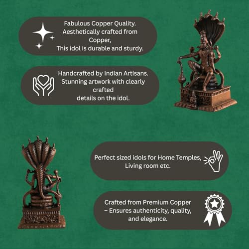 Nataraja Shiva Statue | Brass Finish Mahadev Idol Sitting on Snake with Sheshnaag
