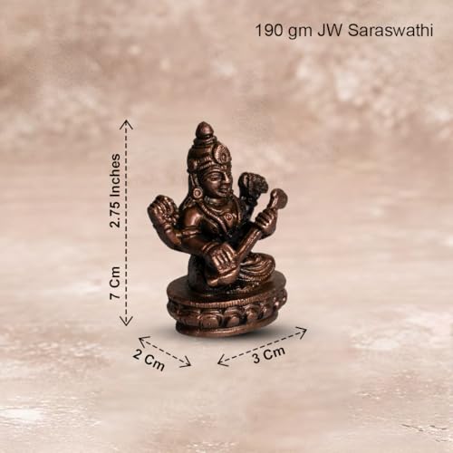 Saraswati Idol 190gm, Pure Copper