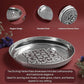 Etching Halwa Plate for Pooja & Serving | Silver Finish Decorative Sweet & Prasad Plate | Traditional Temple Home Mandir Festive Use | 22.6 cm Diameter