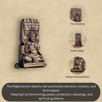 Raghavendra | 2-Inch 50 gm | Handmade Copper Idol with Patina Antique Finish | Mini Guru Raghavendra Swamy Murti for Pooja Ghar,