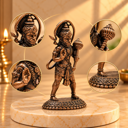 Copper Hanuman Idol, 65 Grams, 2.75 inches, Patina Antique Finish