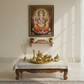 8-Inch Pure Brass Pooja Thali Set with Diyas, kumkum bowls, Aarti stand, Panchpatra with spoon, Karpoor aarti and Bell