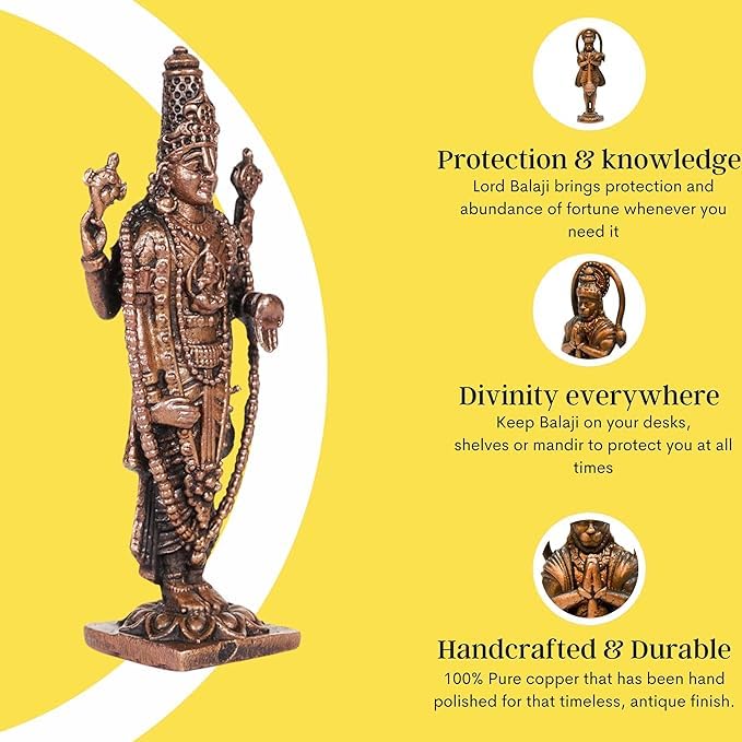 Copper Balaji Idol Spl, 30 Grams, 2.25 inches, Pack of 1 Piece