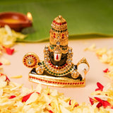 Gold-Plated Tirupati Balaji Stone Idol | 7.5 CM Divine Venkateswara Bhagwan Murthi