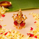 Gold-Plated Ganpati Idol | 6.5 CM Sitting Lord Ganesha Statue