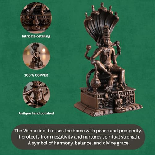 Nataraja Shiva Statue | Brass Finish Mahadev Idol Sitting on Snake with Sheshnaag