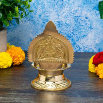 Rajarajeshwari Kamakshi Brass Diya for Pooja | 5.5 Inch, 370g