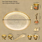 Engraved Brass Puja Thali Set | 8 Pcs Traditional Pooja Plate with Floral Design, Kalash, Diya, Bell, Spoon & Bowls