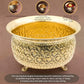 Carving Bowl 8"inch | 700 gm Decorative Brass Bowl with Stand