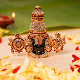 Gold-Plated Tirupati Balaji Stone Idol | 7.5 CM
