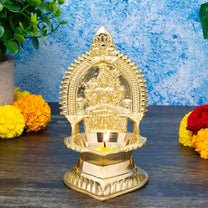 Rajarajeshwari Kamakshi Brass Diya for Pooja | 5.5 Inch, 370g