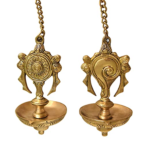 Pure Brass shanku Chakra Table Diya