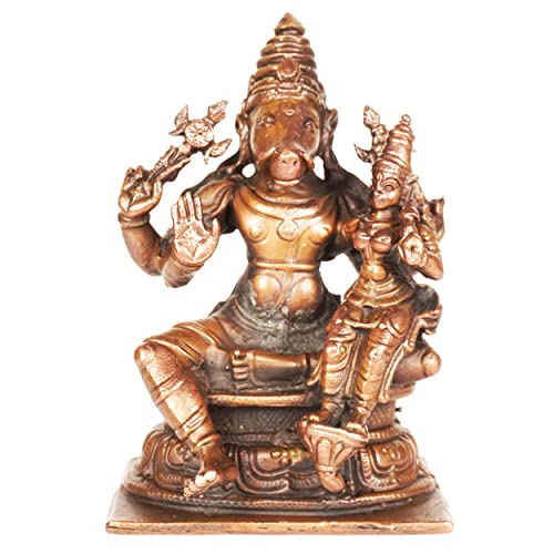 Copper Varaha Lakshmi Idol | 4-Inch | Patina Antique Finish | 630 gm | 1 Pc