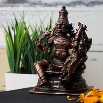 Copper Lakshmi Narasimha Idol | 4-Inch | Patina Antique Finish | 600 gm | 1 Pc
