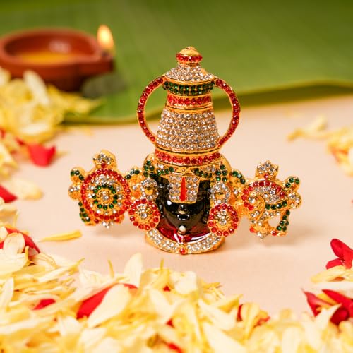 Tirupati Ring Balaji Stone Idol | 7.5 CM, Gold