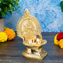 Rajarajeshwari Kamakshi Brass Diya for Pooja | 5.5 Inch, 370g