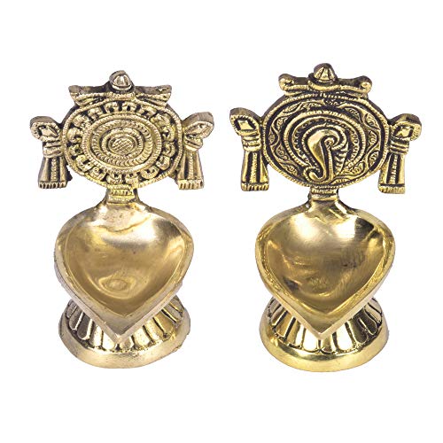 Pure Brass shanku Chakra Table Diya
