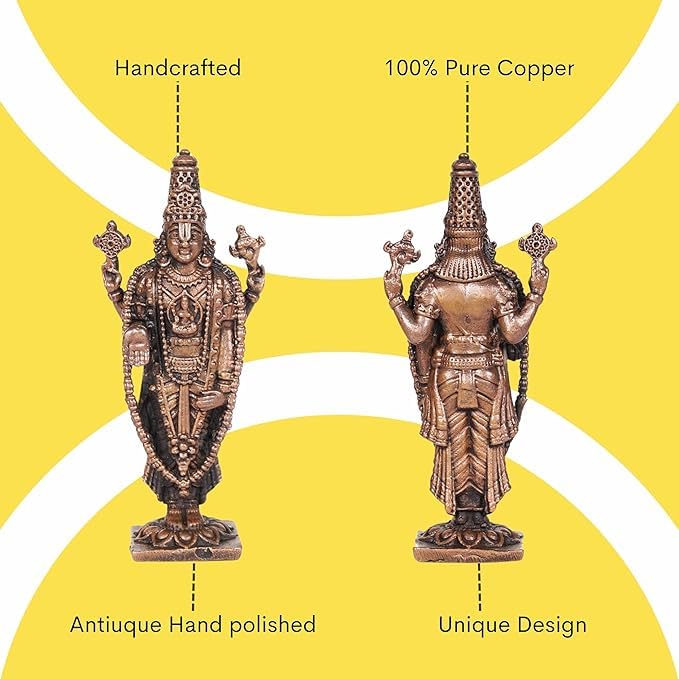 Copper Balaji Idol Spl, 30 Grams, 2.25 inches, Pack of 1 Piece