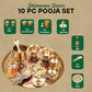 Brass Pooja Thali Set | Traditional Pooja Plate with Diya, Kalash, Cups & Accessories