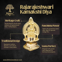 Rajarajeshwari Kamakshi Brass Diya for Pooja | 5.5 Inch, 370g
