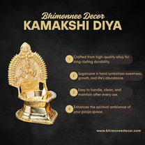 Rajarajeshwari Kamakshi Brass Diya for Pooja | 5.75 Inch, 400g