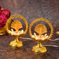 Brass Electric Diya with Golden Polish, 4.5 Inches, Pack of 1 Pair