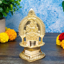 Rajarajeshwari Kamakshi Brass Diya for Pooja | 5.5 Inch, 370g