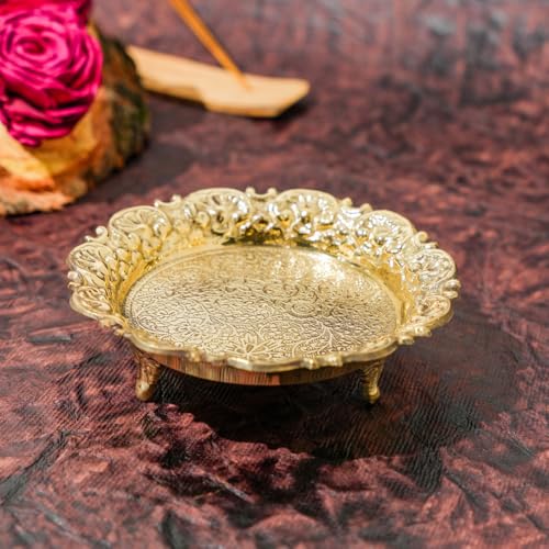 Brass Chowki for God Idols | 5-Inch | Heavy-Duty 220 gm Stand
