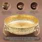 Carving Elephant Plate 8"inch | 620 gm Decorative Brass Plate & Bowl