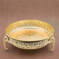 Carved Elephant Thali 10 Inch 830g - Handcrafted Brass Decorative Bowl