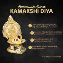 Rajarajeshwari Kamakshi Brass Diya for Pooja | 5.5 Inch, 370g