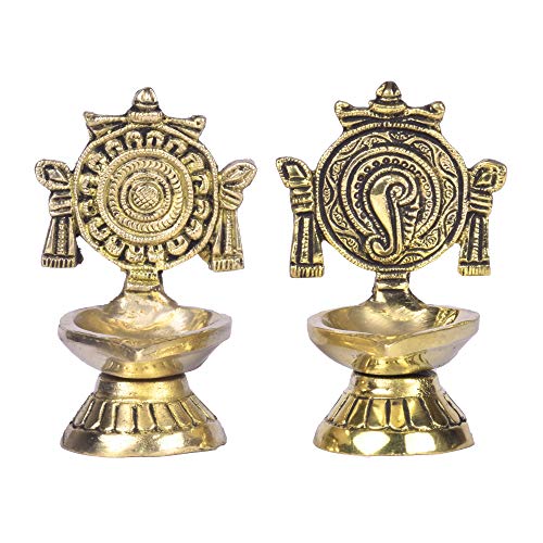 Pure Brass shanku Chakra Table Diya
