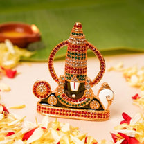 Gold-Plated Tirupati Balaji Stone Idol | 7.8 CM