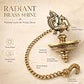 Brass Peacock Hanging Diya | 5-Wick | Antique Finish | Pack of 1