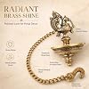 Brass Peacock Hanging Diya | 5-Wick | Antique Finish | Pack of 1